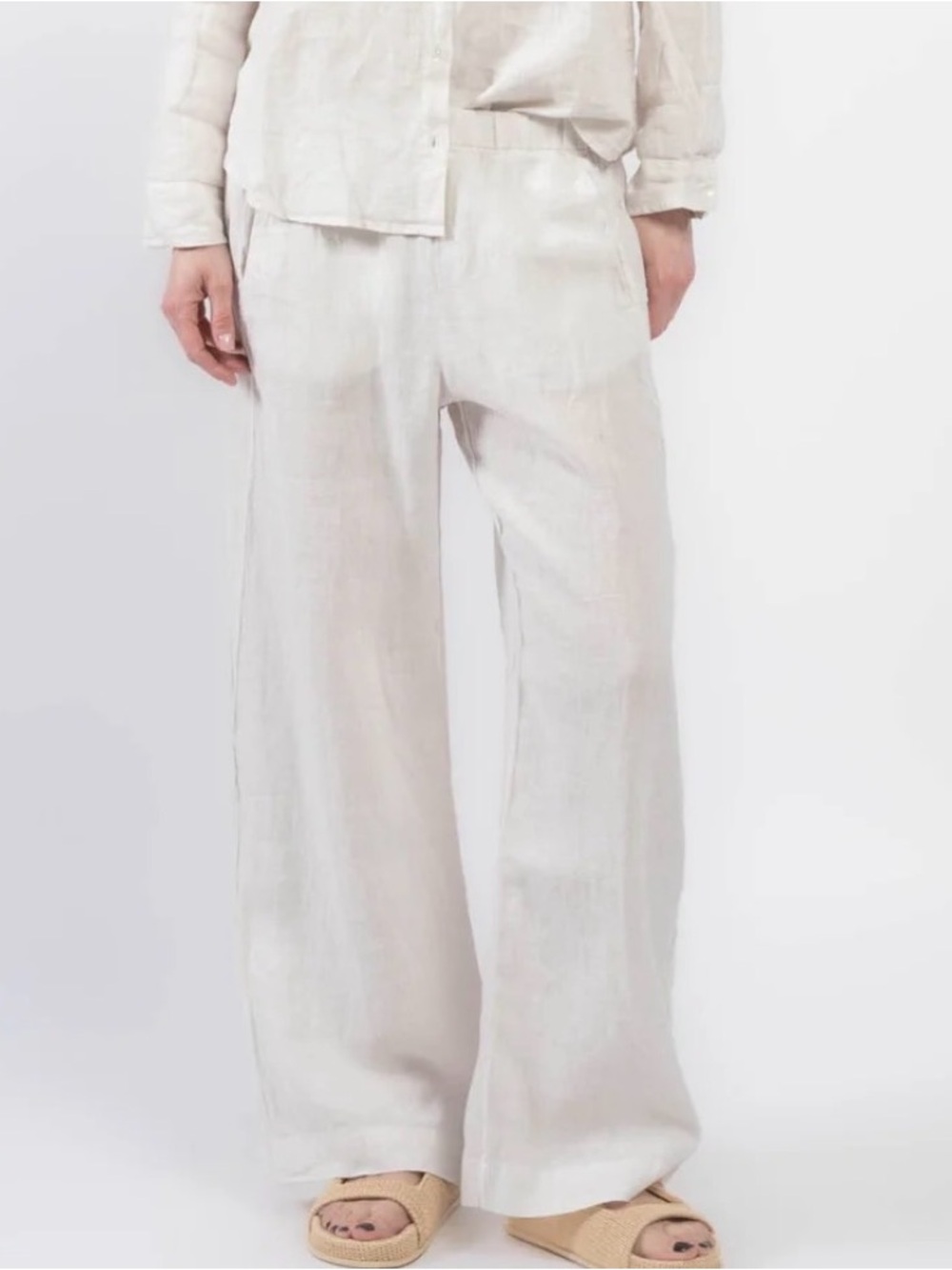 Velvet Cleo Wade 100% Linen Pants lightweight Pockets XL Resortwear Beach